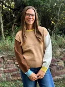 Autumn Glow Multi-Tone Colorblock Knit Sweater