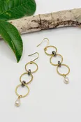 3 Golden Ring Drop Earrings