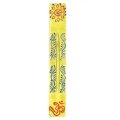 11″ Yellow Hand-Painted Wooden Incense Ash Catchers