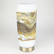 Alabaster Strata Pillar Lamp in Gold