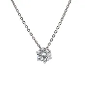 14K White Gold 1.08ct Round Six Prong Set Lab Diamond 18 Inch Necklace