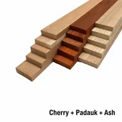 15-Pcs Cutting Board Maker Kit - Padauk, Cherry & White ash | 3/4" Premium Hardwood Project Pack for Woodworking & DIY Crafts