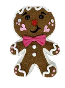 12" by 8" b 2" Pink Plush Gingerbread with Bow   86132PK