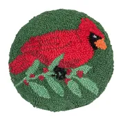 10in. Cardinal Hooked Round Mini Pillow