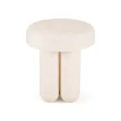Alma Modern Round Mushroom Stone Side Table with Pedestal Base