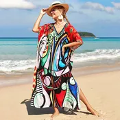 Abstract Art Kaftan Dress-SHW2408