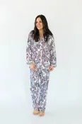 Gold Foil Paisley Flannel Pajama Set