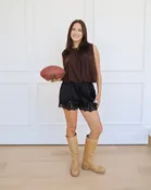 Bubble Hem Pleated Blouse