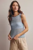 Sleeveless Crochet Knit Top