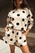 Adeline Beige & Black Polka Dot Shorts