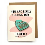 Card: Old School - Typewriter Magnet w/ Card