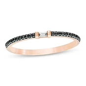 1/10 CT. T.W. Enhanced Black and White Diamond Anniversary Band in 10K Rose Gold