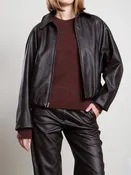 Andre Bomber Jacket In Vegan Leather - Espresso