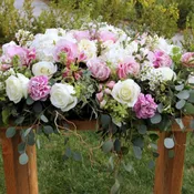 Marshmallow Clouds Casket Spray