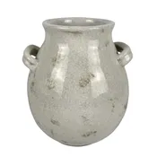 10.5″ Ceramic Vase with Handles, White