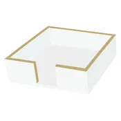 BEVERAGE NAPKIN CADDY HOLDER, WOOD - WHITE