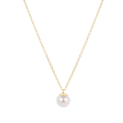 16" Necklace Gold - Classic Pearl 8mm Charm