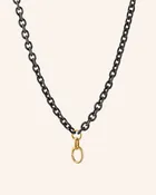 17"  "Design Your Own" Steel Large Link Chain Necklace, 1 Charm Station