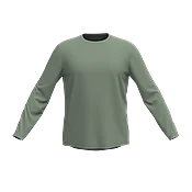 Mens LS Crewneck Scoop Hem Tee