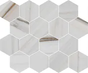 Alustra Majestic White Lasa Hexagon Matte Mosaic