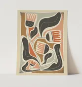Mid Century 11" x 14" Prints Mod Flower Wall Art