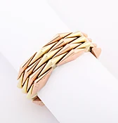 American 14kt Gold Two-Tone Bracelet with Geometric Links