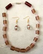 Amethyst Glass Beads Choker and Earrings Set (special order - sold out)