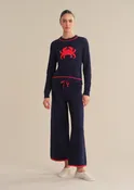 525 America Jane Crab Pullover Sweater - Dark Blue