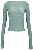 16Arlington Embellished Mesh Top in Faded Blue