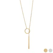 18K Gold PVD Stainless Steel Loop Chain Lariat Necklace