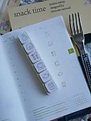 dana ate oatmeal! Snack time button stamp