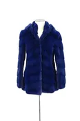 Cobalt Blue Mink Jacket with Hood