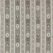 Agatha Road - Wallpaper Stripes - Midnight - black floral stripe on cream