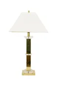 1950s Fredrick Cooper Lucite And Brass Table Lamp With Shade