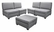 Duobed IMFSEC30-AQ Sectional Set, 5 Compartments, 150 in W x 30 in D x 36 in H, Gray/Black