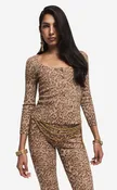 Cardigan in Leopard Print Cashmere Blend