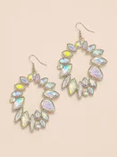 Abstract AB Hoop Earrings