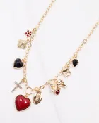 Bentley Charm Necklace - Red & Black