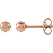 14K Rose Gold Classic Ball Stud Earrings