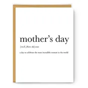 Definition Greeting Card: Mother's Day