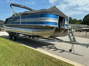 Blue – 2026 Bentley Legacy 223 Swingback Tri-toon w/ Mercury 150ELPT and Trailer