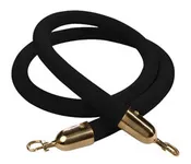 Black Velvet Rope with Brass (gold) Clasp for Stanchions