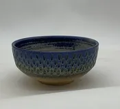 Noodle bowl in blue — Speckled Dog Pottery