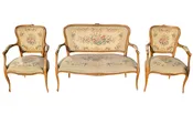 Antique 3 Piece Louis XV Style Carved Walnut Parlor Suite, PA6874KD