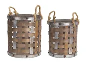 Wood and metal basket set — Aunt Jennie's Attic