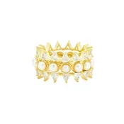 3 Stack Ring with Pearls