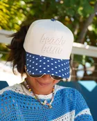 Beach Bum - Navy Polka Dot Hat