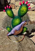 Cactus and Quail Metal Art