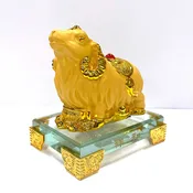 2026 Chinese Zodiac Sheep Year Golden Resin Collectible Figurines Table Decor Statue Small