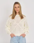 Colette Cotton Crochet Crew in White